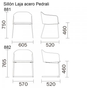 Sillón Laja 881/882 de Pedrali. Sillones de diseño. Sillones tapizados.