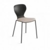 Silla con base metálica de diseño Ears para espacios públicos de Viccarbe.