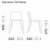 Silla Mood 720 de Pedrali. Sillas de diseño. Sillas tapizadas contract.