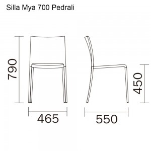 Silla Mya 700 de Pedrali. Sillas de diseño. Sillas de plástico contract.