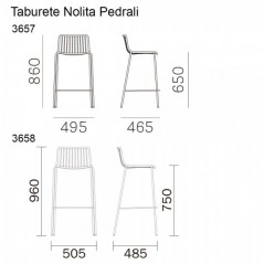 Taburete Nolita 3657/3658 Pedrali