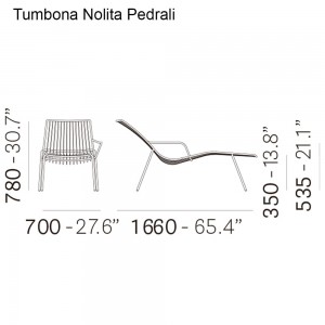 Tumbona Nolita de Pedrali. Tumbonas de diseño. Tumbonas de jardín y terraza.
