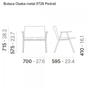 Butaca Osaka Metal 5729 de Pedrali. Butacas de diseño. Butacas tapizadas.