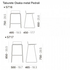 Taburete Osaka Metal 5716/5717 Pedrali