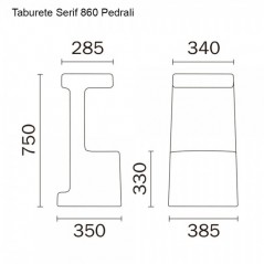 Taburete Serif 860 Pedrali