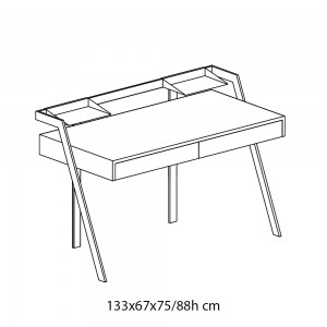 Escritorio Zac de Bontempi. Moderno escritorio con cajones de diseño italiano.
