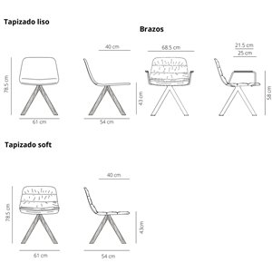 Butaca Maarten en base de madera de Viccarbe. Mobilario moderno interior.