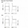 Taburete Tweet 892/896 de Pedrali. Taburetes de diseño. Taburetes contract.