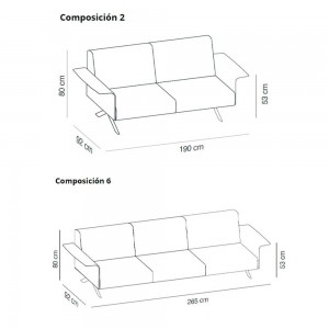 Sofá elegante Sistema legs de Viccarbe. Mobilario para hogar y contract.