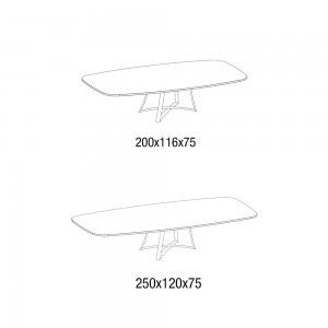 Mesa Big Bang Redondeada de Ingenia. Mesas modernas para salón o comedor. Diseño italiano.