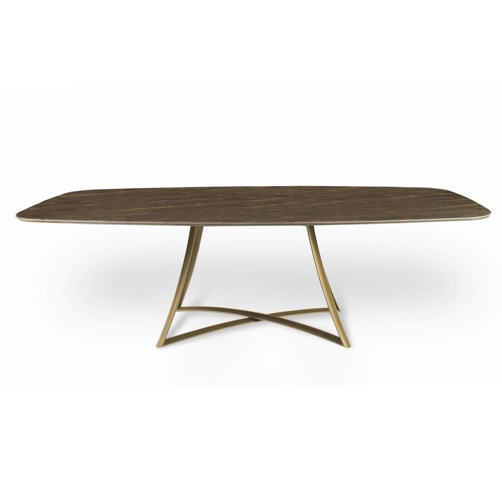 Mesa Big Bang Redondeada de Ingenia. Mesas modernas para salón o comedor. Diseño italiano.