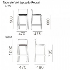 Taburete Volt 677/8-2 Pedrali