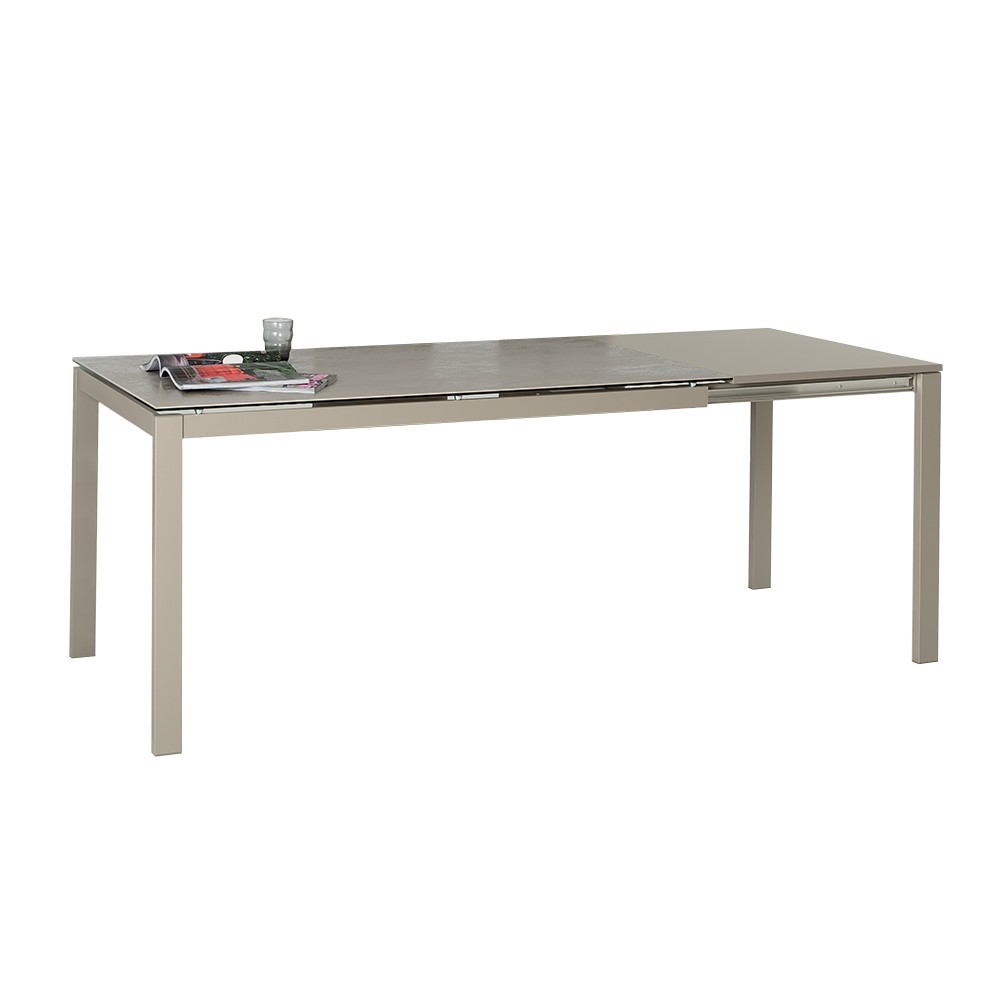 Mesa Eos Extensible Cristal  de Ingenia. Mesas extensibles para comedor.