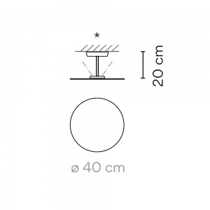 Lámpara techo flat de Vibia. Diseño moderno de luminarias para salones.