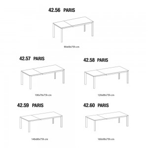 Mesa Paris Melamina de Ingenia. Mesas de diseño italiano. Mesas extensibles.