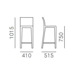 Taburete Young 426 de Pedrali. Taburetes de diseño. Taburetes modernos.