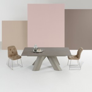 Mesa Twist Rectangular Melamina o Mármol de Ingenia. Mesas modernas para comedor.
