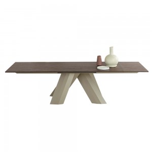 Mesa Twist Rectangular Melamina o Mármol de Ingenia. Mesas modernas para comedor.