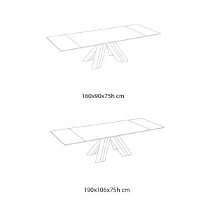 Mesa Twist Extensible Madera o Cristal de Ingenia. Mesas para comedor.