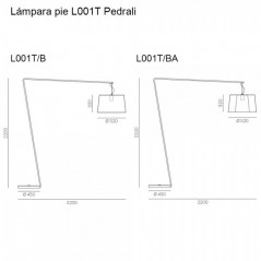 Lámpara pie L001T Pedrali