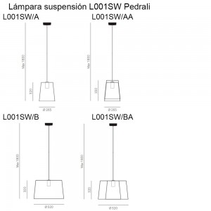 Lámpara suspensión L001SW de Pedrali. Lámparas de diseño contemporáneo.
