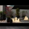 Lámpara suelo empty de Vibia. Lámparas modernas ideales para exteriores.
