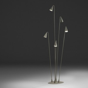 Lámpara de pie empotrada Brisa Vibia. Diseño de iluminaciòn para exteriores.