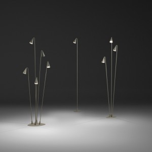 Lámpara de pie empotrada Brisa Vibia. Diseño de iluminaciòn para exteriores.