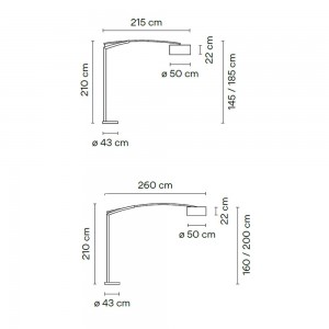 Lámpara de pie Balance Vibia. Diseño modernos de Iluminación para salones.
