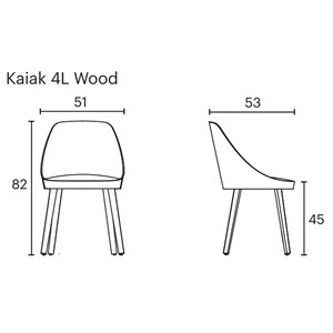 Silla moderna Kaiak 4L Enea. Diseño moderno ideal para ambientes interiores.