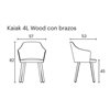 Sillón moderno Kaiak 4L Enea. Diseño en madera tapizada para interior.