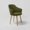 Sillón moderno Kaiak 4L Enea. Diseño en madera tapizada para contract.