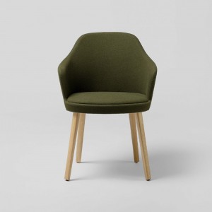 Sillón moderno Kaiak 4L Enea. Diseño en madera tapizada para contract.