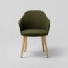 Sillón moderno Kaiak 4L Enea. Diseño en madera tapizada para contract.