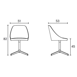 Silla moderna Kaiak 4R Enea. Diseño tapizado ideal para ambientes de oficina.