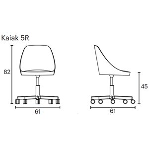Silla moderna Kaiak 5R Enea. Diseño original ideal para ambientes de oficinas.