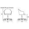 Sillón moderno Kaiak 5R Enea. Diseño tapziado con ruedas ideal para oficinas.