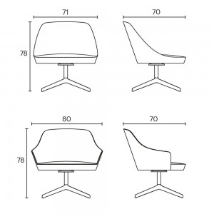 Butaca Kaiak Lounge 4R Enea. Diseño moderono ideal para salón o oficina.