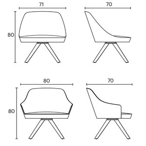 Butaca Kaiak Lounge Spin Wood Enea. Diseño en madera para interiores.