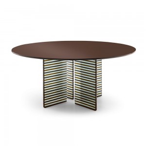 Mesa redonda Big Wave de Fiam. Mesas para comedor y salón. Mesas de vidrio.