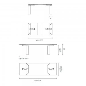 Mesa extensible Ray Plus de Fiam. Muebles de cristal. Mesas de diseño.