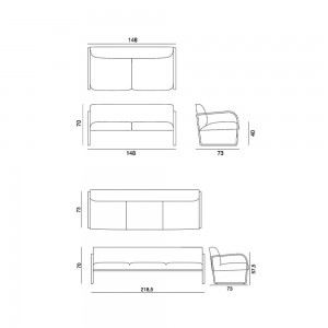 Sofá Arcos Arper. Muebles modernos de diseño. Sofás para hogar o contract.