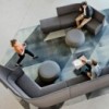Puff Pix de Arper. Muebles modernos de diseño. Puff para salón tapizado.