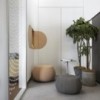 Puff Pix de Arper. Muebles modernos de diseño. Puff para salón tapizado.