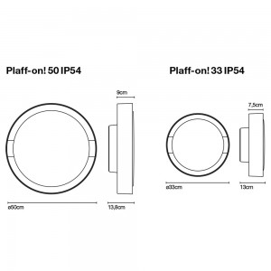 Lámpara techo/pared Plaff-on! LED de Marset. Lámparas de techo o pared de diseño modernas.
