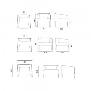 Sillón Saari ancho metal Arper. Amplio diseño moderno de mueble para salón.
