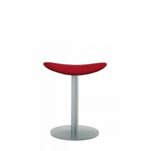 Taburete Coma tapizado de Enea. Diseño fijo en base de acero lacado.