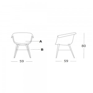 Sillón Collier Wood de Casprini. Sillones modernos de diseño italiano.