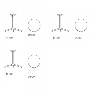 Mesa elegante Pile redonda de Enea. Mesas para contract de diseño.