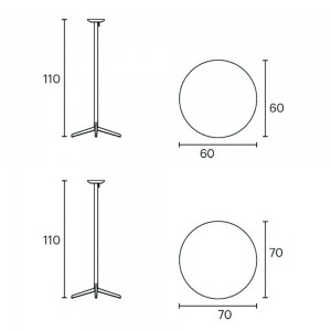 Mesa elegante Pile alta redonda de Enea. Mesas para bar de diseño.